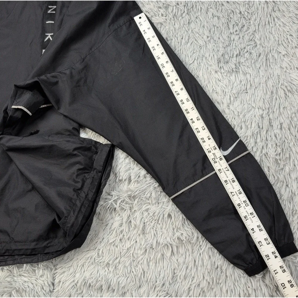 Vintage Nike Jacket Mens XL Black 90's Windbreaker Half Zip Up Pockets Swoosh